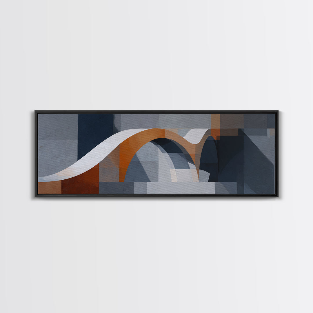 Gray Architectural Arch and Shadow Study Canvas Print, Monochrome Art, Unique Wall Art, Living Room Decor, Fine Art, Mono, MON-3x1-98
