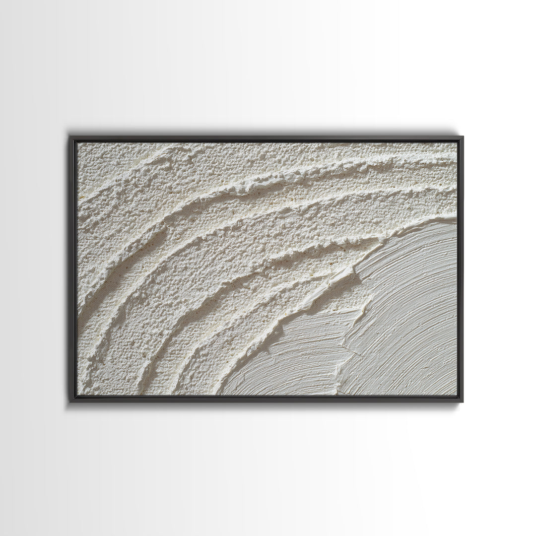 Ivory White Plaster Texture Composition Canvas Print, Monochrome Art, Boho Wall Art, Living Room Decor, Fine Art, Mono, MON-3x2-33