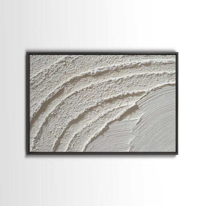 Ivory White Plaster Texture Composition Canvas Print, Monochrome Art, Boho Wall Art, Living Room Decor, Fine Art, Mono, MON-3x2-33