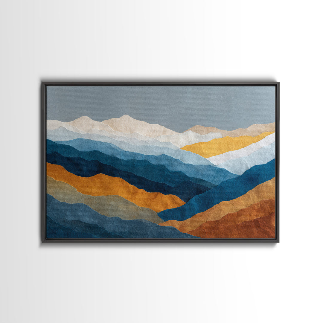 Blue Mountain Ridge Layers Canvas Print, Monochrome Art, Art Print, Living Room Decor, Fine Art, Mono, Printable Art, MON-3x2-4