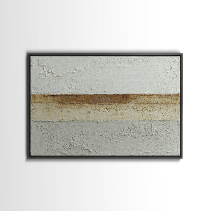 Cream on Cream Minimalist Forms Framed Canvas Print, Monochrome Art, Digital Print, Living Room Decor, Oil Painting, Mono, MON-3x2-50