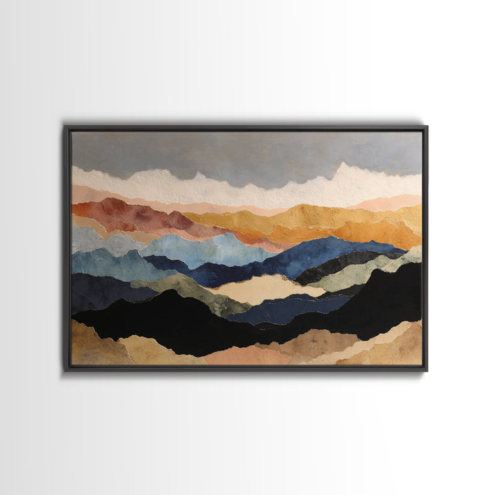 Blue Mountain Ridge Layers Canvas Print, Monochrome Art, Apartment Decor, Living Room Decor, Fine Art, Mono, Moody Wall Art, MON-3x2-52