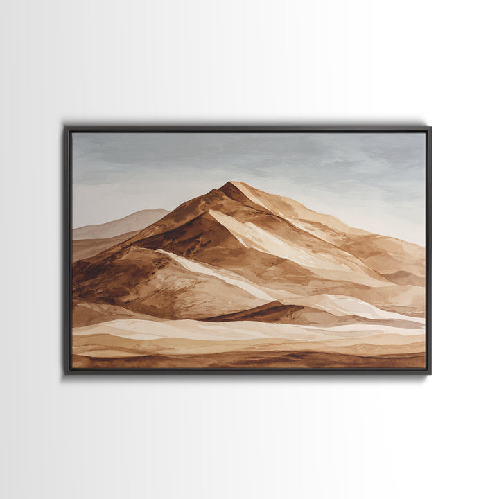 Warm Brown Desert Landscape Canvas Print, Monochrome Art, Dopamine Decor, Living Room Decor, Fine Art, Mono, Modern Decor, MON-3x2-61