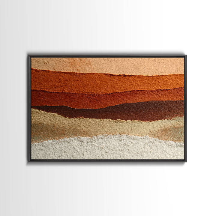 Burnt Orange Canyon Abstraction Canvas Print, Monochrome Art, Wall Decor, Living Room Decor, Oil Painting, Mono, Wall Art, MON-3x2-68