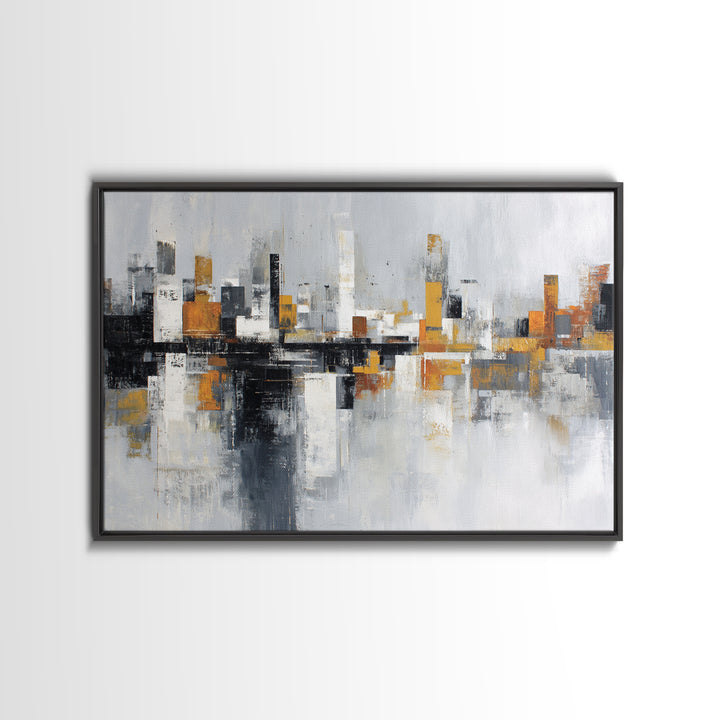 Black and White City Reflection Canvas Print, Monochrome Art, Bird Art, Living Room Decor, Fine Art, Mono, Boho Decor, MON-3x2-73