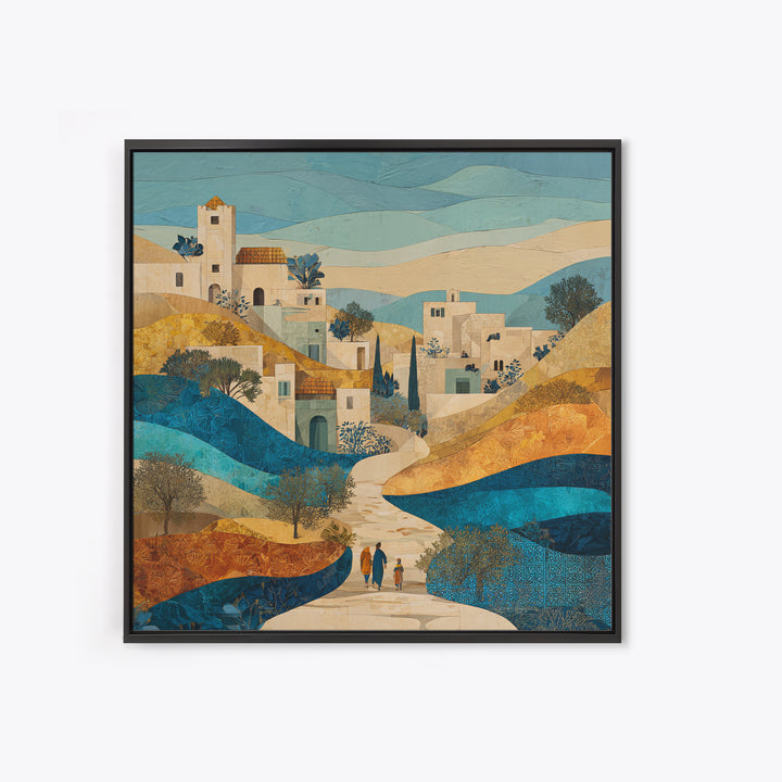 Sahara Dune Waves Framed Canvas Print, Moroccan Art, Living Room Decor, Fine Art, Marrakesh, Travel Poster, Map Wall Art, MOR-1x1-44