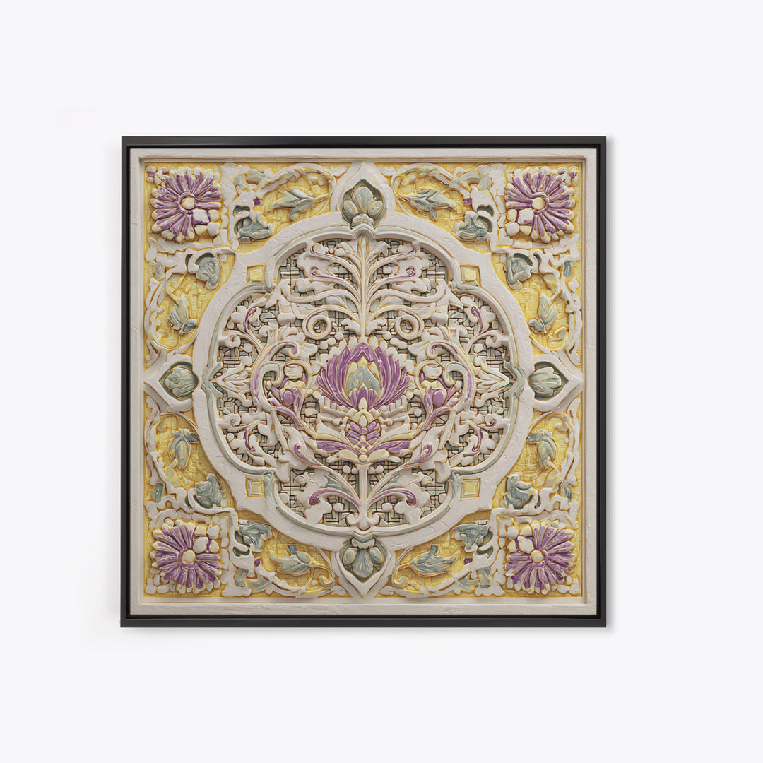 Patterned Door Hardware and Carved Wood Detail Canvas Print, Moroccan Art, Statement Artwork, Living Room Decor, Marrakesh, MOR-1x1-67