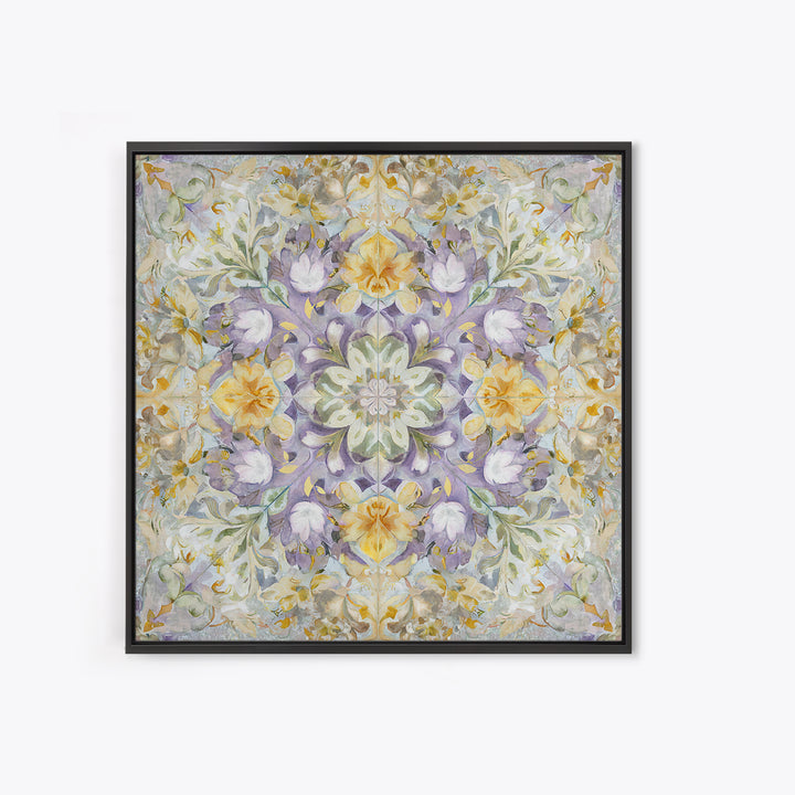 Henna Floral Ornament Pattern Framed Canvas Print, Moroccan Art, Printable Wall Art, Living Room Decor, Oil Painting, Marrakesh, MOR-1x1-8