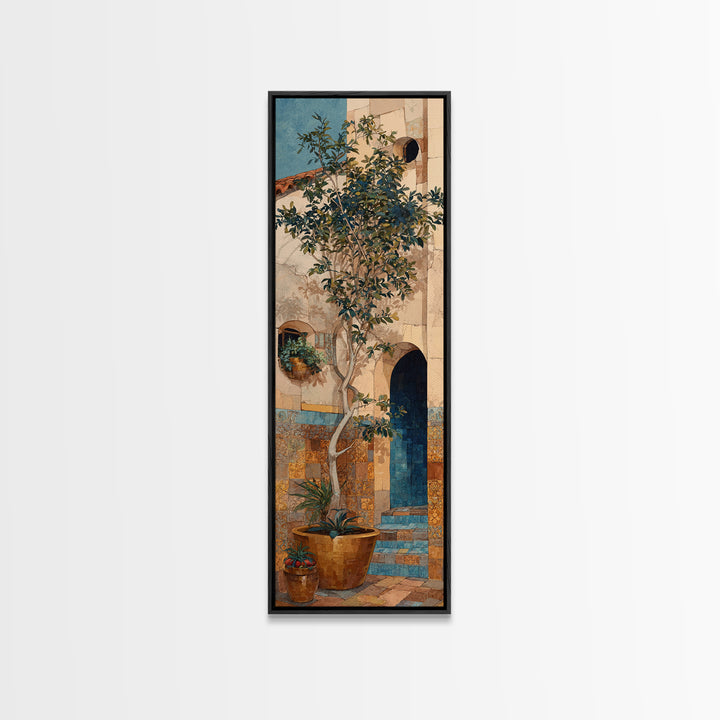 Pomegranate and Brass Bowl Still Life Canvas Print, Moroccan Art, Travel Wall Art, Living Room Decor, Fine Art, Marrakesh, MOR-1x3-10