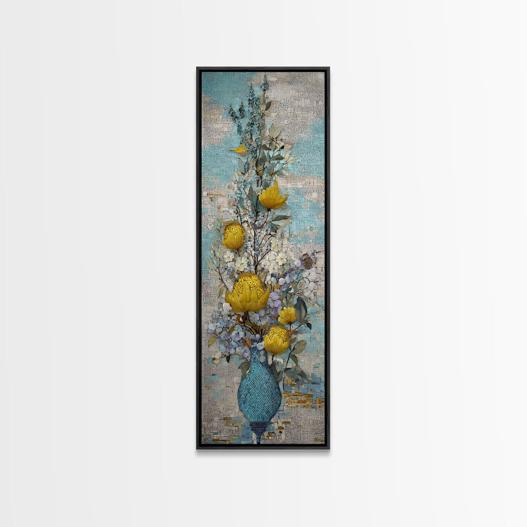 Turquoise Tile Fish Scale Pattern Canvas Print, Moroccan Art, Map Wall Art, Living Room Decor, Marrakesh, Luxury Decor, MOR-1x3-33