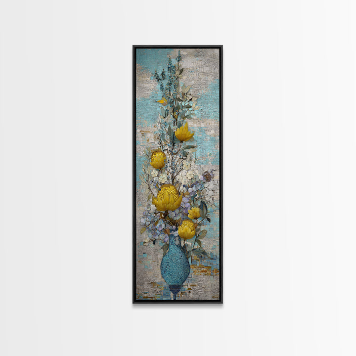 Turquoise Tile Fish Scale Pattern Canvas Print, Moroccan Art, Map Wall Art, Living Room Decor, Marrakesh, Luxury Decor, MOR-1x3-33