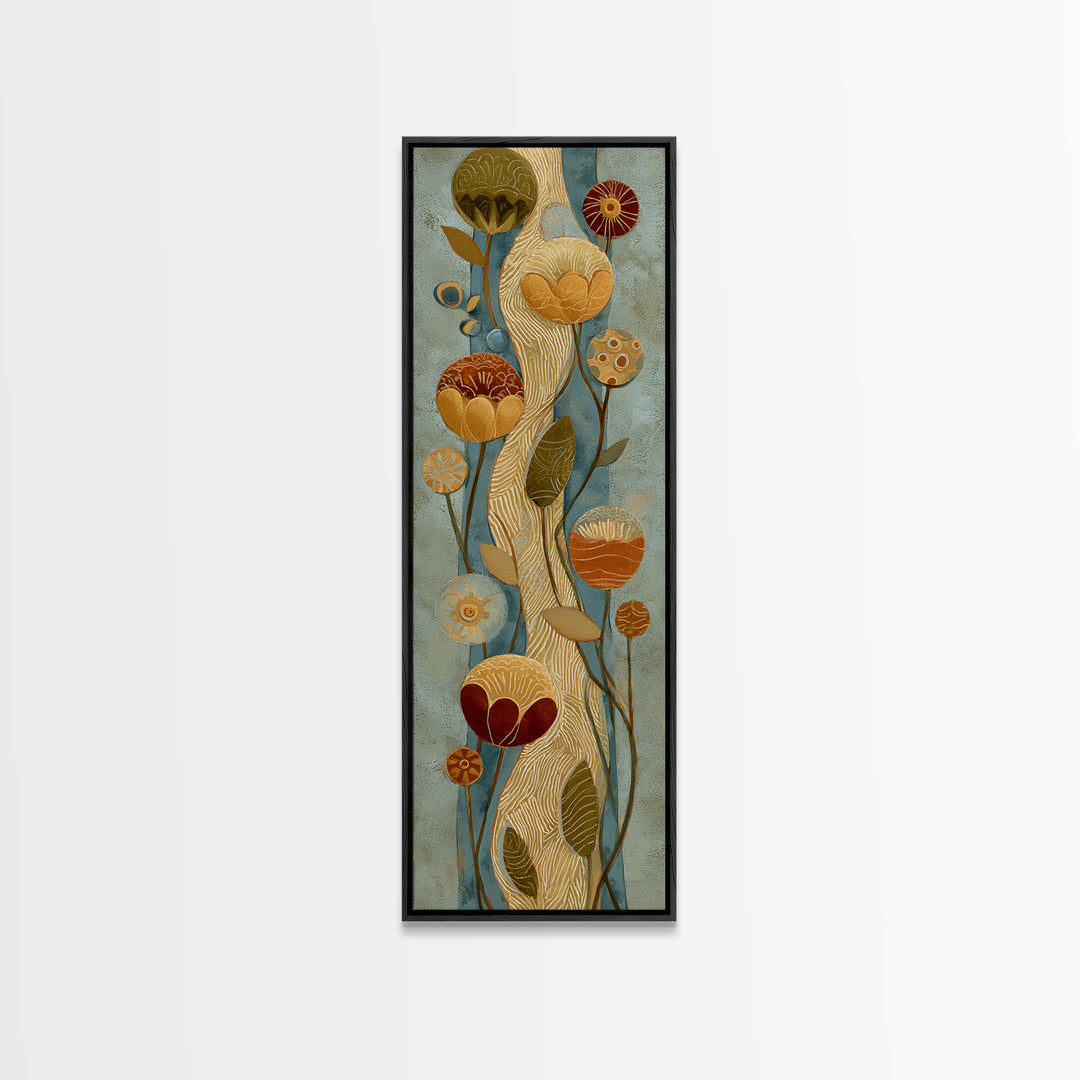 Henna Floral Ornament Pattern Canvas Print, Moroccan Art, Moroccan, Living Room Decor, Oil Painting, Marrakesh, Travel Wall Art, MOR-1x3-44