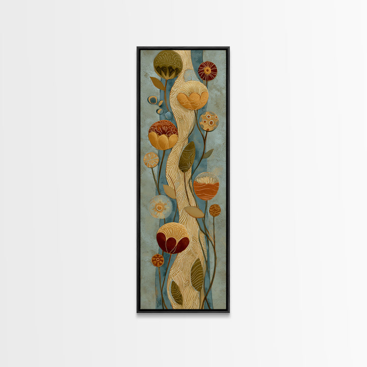 Henna Floral Ornament Pattern Canvas Print, Moroccan Art, Moroccan, Living Room Decor, Oil Painting, Marrakesh, Travel Wall Art, MOR-1x3-44