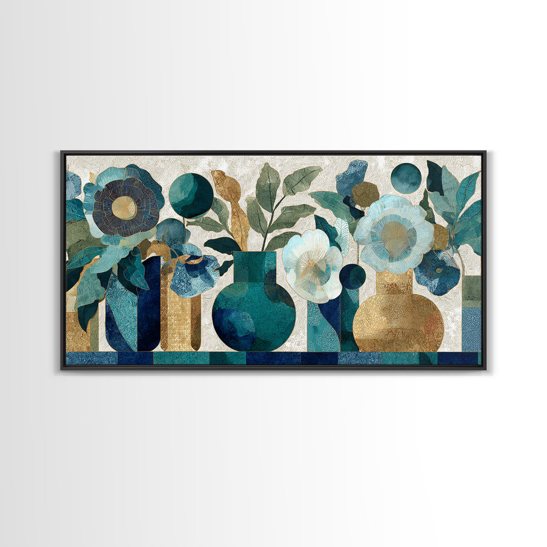 Henna Floral Ornament Pattern Canvas Print, Moroccan Art, Luxury Decor, Living Room Decor, Oil Painting, Marrakesh, Printable, MOR-2x1-4