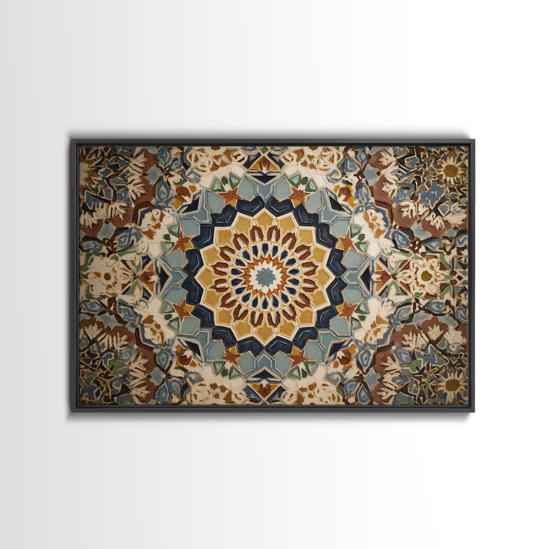 Islamic Geometric Rosette Canvas Print, Moroccan Art, Modern Decor, Living Room Decor, Abstract Art, Marrakesh, Wall Decor, MOR-3x2-16