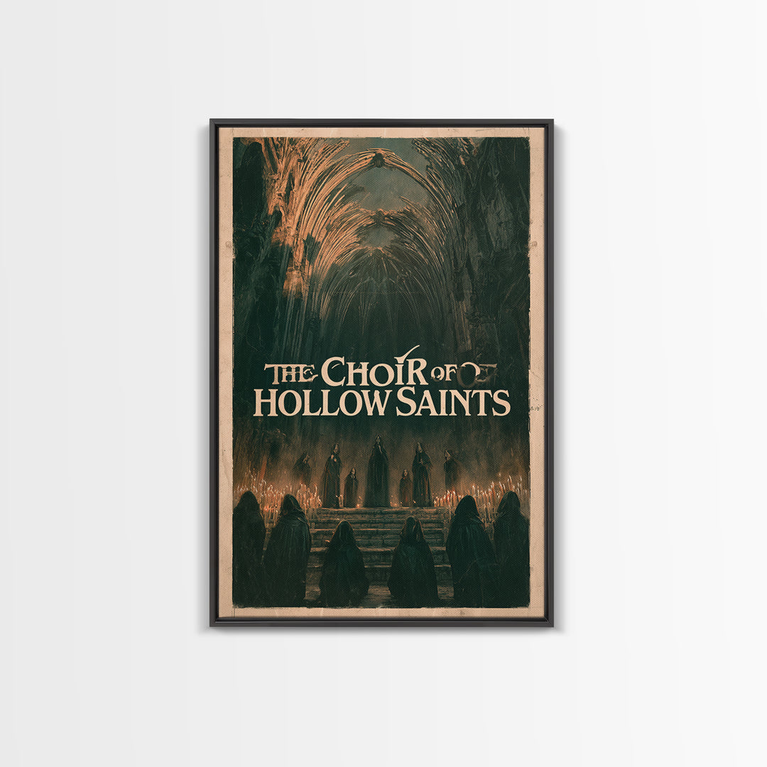 The Choir Of Hollow Saints, English Language Horror Movie Poster, 1970s Horror Art, Retro Horror Movie Art, Framed Canvas Print