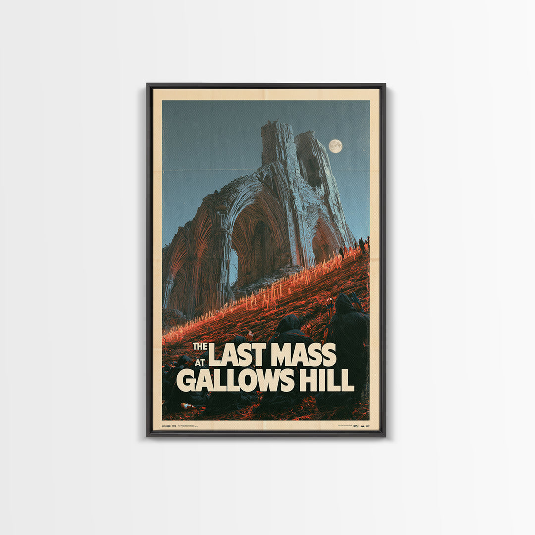 The Last Mass At Gallows Hill, English Language Horror Movie Poster, Giallo Horror Art, Classic Monster Poster, Framed Canvas Print