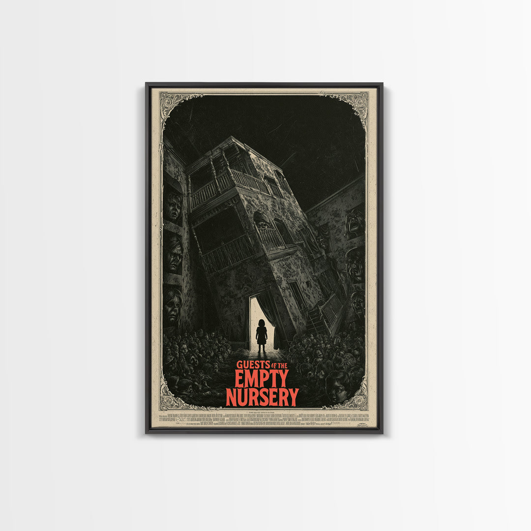 Guests Of The Empty Nursery, English Language Horror Movie Poster, Giallo Horror Art, Cult Horror Poster, Framed Canvas Print