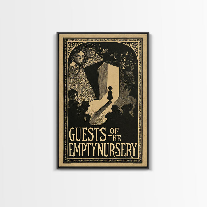 Guests Of The Empty Nursery, English Language Horror Movie Poster, Decadent Line Art, Classic Monster Poster, Horror Wall Decor