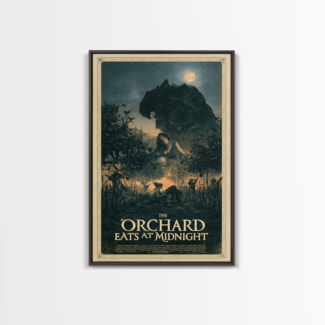 The Orchard Eats At Midnight, English Language Horror Movie Poster, Gothic Nightmare Art, Retro Horror Movie Art, Canvas Print