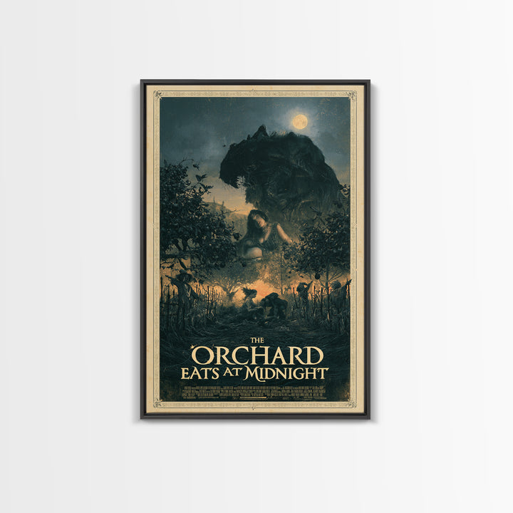 The Orchard Eats At Midnight, English Language Horror Movie Poster, Gothic Nightmare Art, Retro Horror Movie Art, Canvas Print