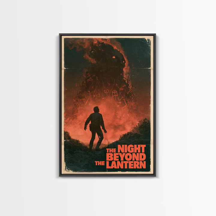 The Night Beyond The Lantern, English Language Horror Movie Poster, 1970s Horror Art, Gothic Cinema Wall Art, Framed Canvas Print