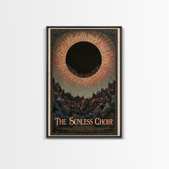 The Sunless Choir, English Language Horror Movie Poster, Stained Glass Gothic Art, Classic Monster Poster, Canvas Print, Horror Wall Decor