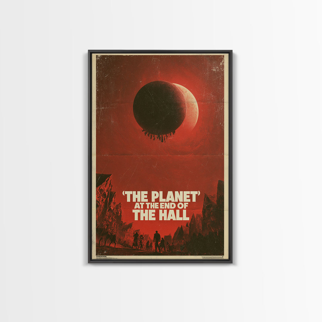 The Planet At The End Of The Hall, English Language Horror Movie Poster, 1970s Horror Art, Gothic Cinema Wall Art, Canvas Print