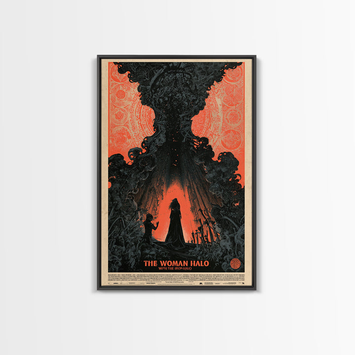 The Woman With The Iron Halo, English Language Horror Movie Poster, Decadent Line Art, Gothic Cinema Wall Art, Canvas Print