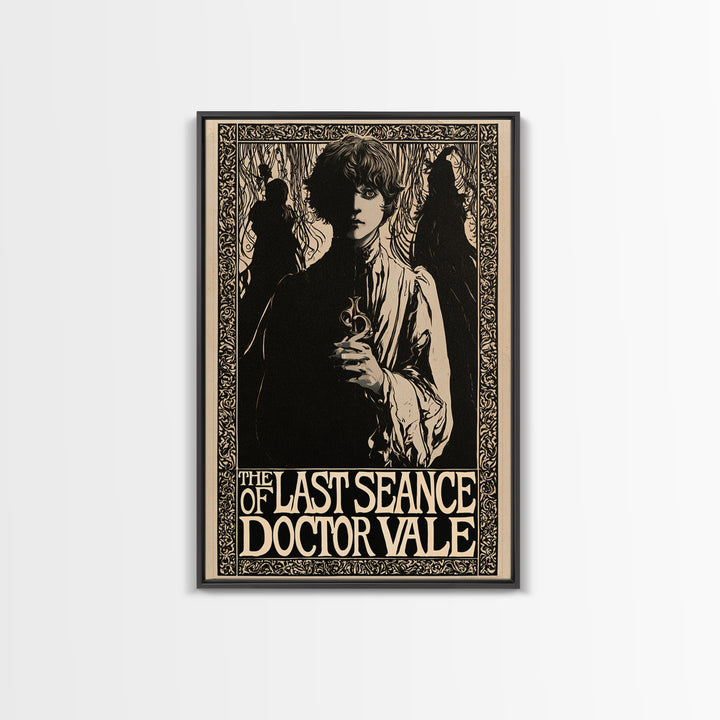 The Last Seance Of Doctor Vale, English Language Horror Movie Poster, Decadent Line Art, Retro Horror Movie Art, Canvas Print