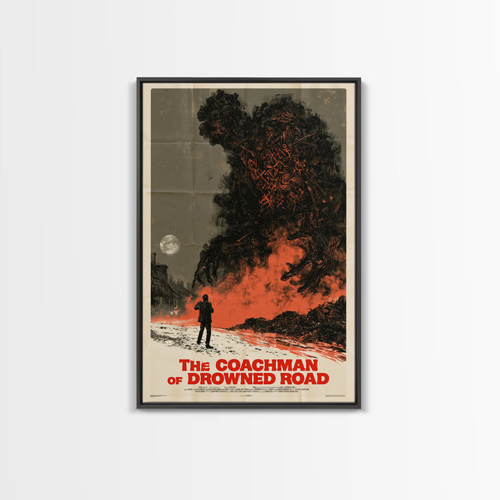 The Coachman Of Drowned Road, English Language Horror Movie Poster, Giallo Horror Art, Classic Monster Poster, Canvas Print