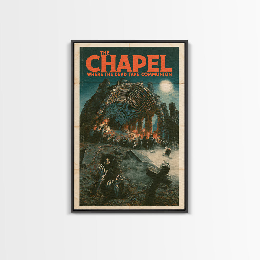 The Chapel Where The Dead Take Communion, English Language Horror Movie Poster, Giallo Horror Art, Classic Monster Poster, Canvas Print