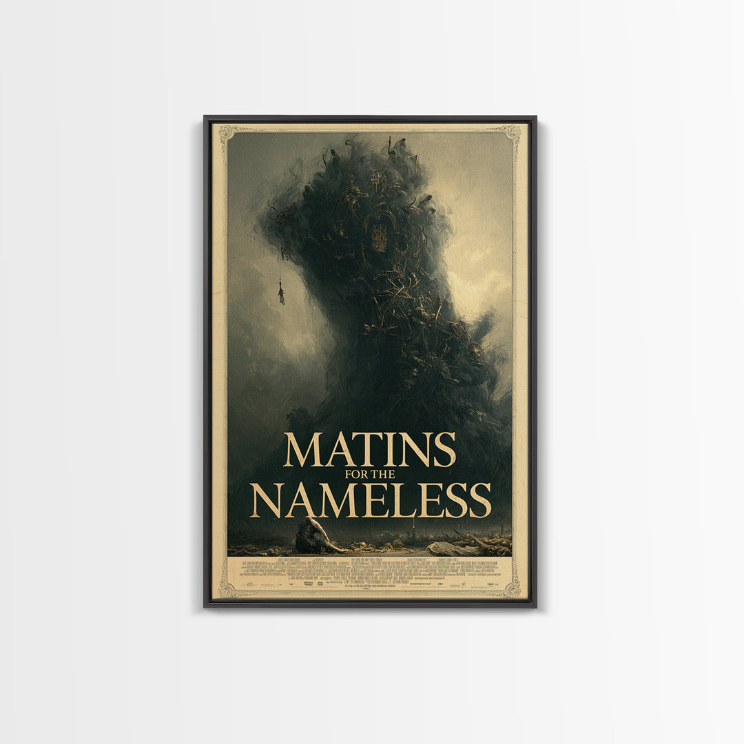 Matins For The Nameless, English Language Horror Movie Poster, Gothic Nightmare Art, Classic Monster Poster, Canvas Print