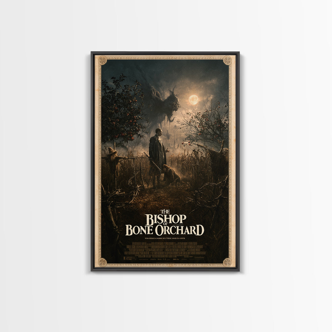 The Bishop Of Bone Orchard, English Language Horror Movie Poster, Gothic Nightmare Art, Classic Monster Poster, Canvas Print