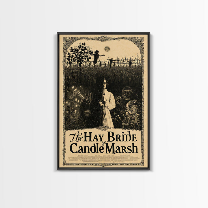 The Hay Bride Of Candle Marsh, English Language Horror Movie Poster, Decadent Line Art, Classic Monster Poster