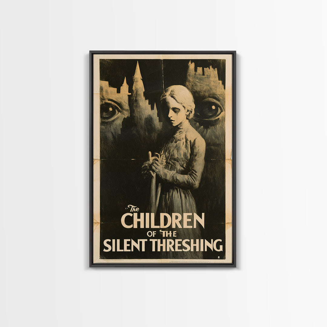 The Children Of The Silent Threshing, English Language Horror Movie Poster, 1930s Horror Art, Retro Horror Movie Art, Canvas Print