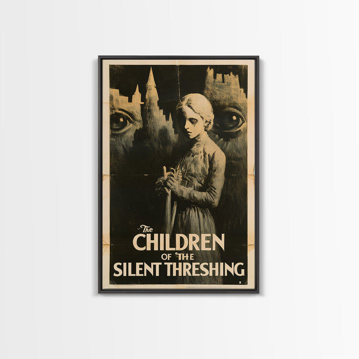 The Children Of The Silent Threshing, English Language Horror Movie Poster, 1930s Horror Art, Retro Horror Movie Art, Canvas Print