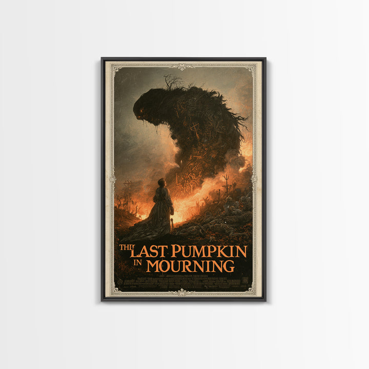 The Last Pumpkin In Mourning, English Language Horror Movie Poster, Gothic Nightmare Art, Gothic Cinema Wall Art, Canvas Print