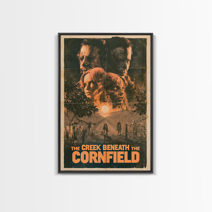 The Creek Beneath The Cornfield, English Language Horror Movie Poster, 1970s Horror Art, Gothic Cinema Wall Art, Canvas Print