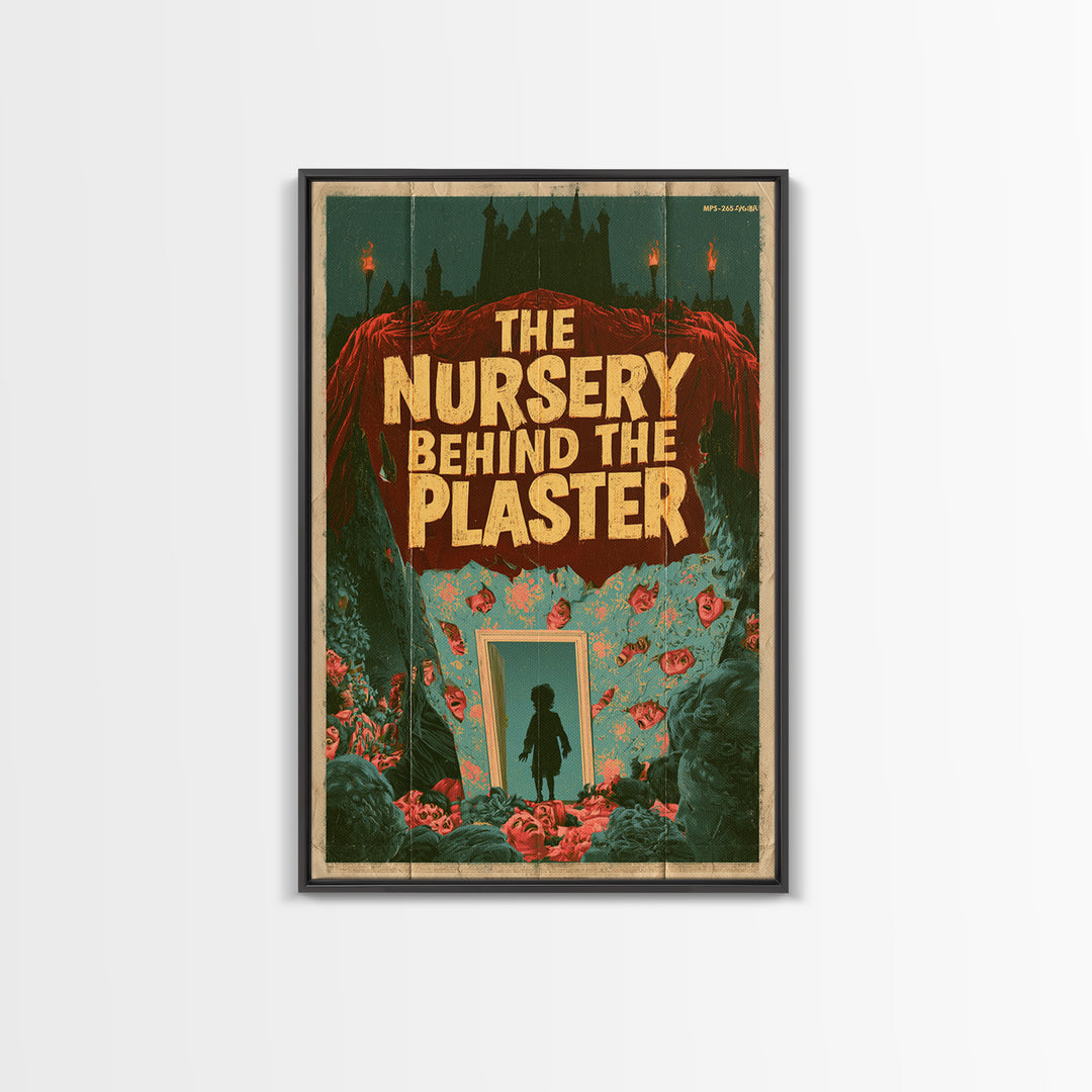 The Nursery Behind The Plaster, English Language Horror Movie Poster, 1960s Horror Art, Cult Horror Poster, Framed Canvas Print