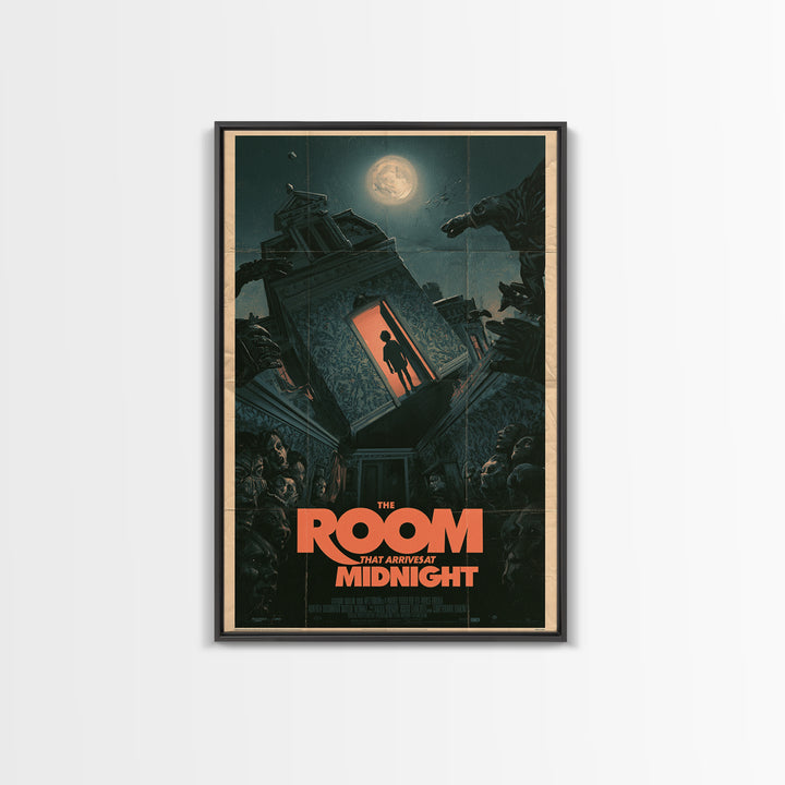 The Room That Arrives At Midnight, English Language Horror Movie Poster, Giallo Horror Art, Retro Horror Movie Art, Canvas Print