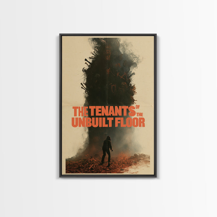 The Tenants Of The Unbuilt Floor, English Language Horror Movie Poster, 1970s Horror Art, Cult Horror Poster, Framed Canvas Print