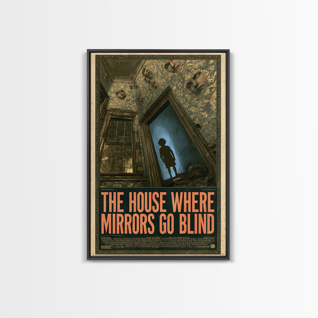The House Where Mirrors Go Blind, English Language Horror Movie Poster, Gothic Nightmare Art, Gothic Cinema Wall Art, Horror Wall Decor