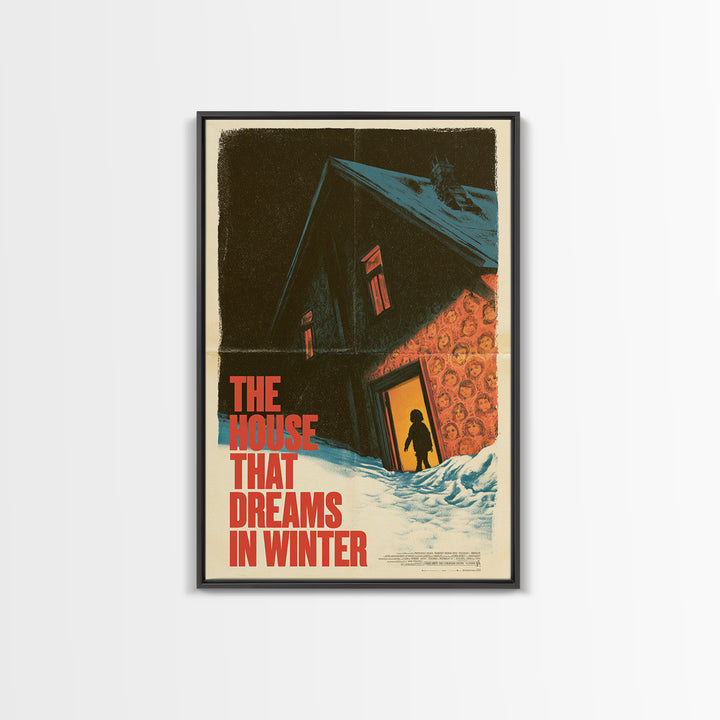 The House That Dreams In Winter, English Language Horror Movie Poster, 1970s Horror Art, Retro Horror Movie Art, Framed Canvas Print