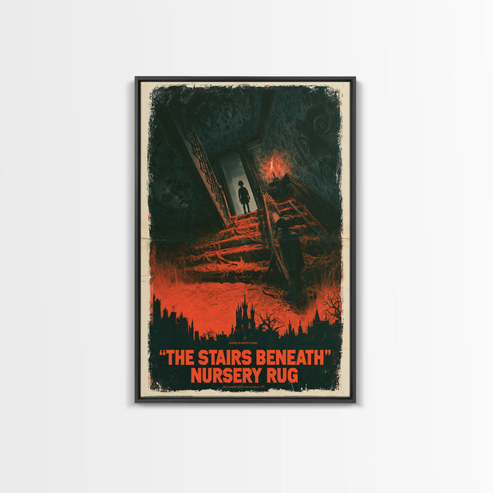 The Stairs Beneath The Nursery Rug, English Language Horror Movie Poster, 1960s Horror Art, Gothic Cinema Wall Art, Canvas Print