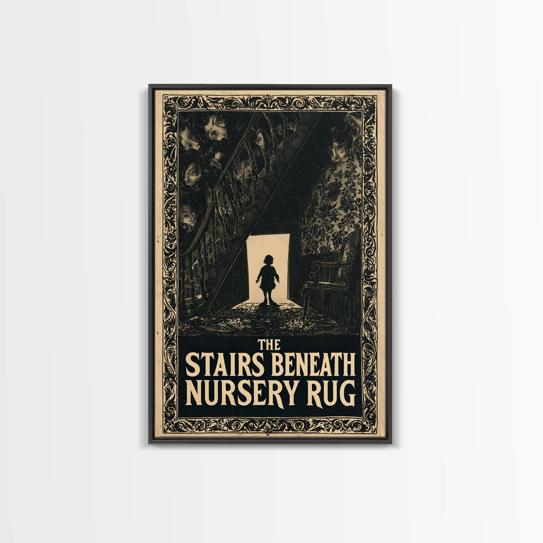 The Stairs Beneath The Nursery Rug, English Language Horror Movie Poster, Decadent Line Art, Gothic Cinema Wall Art