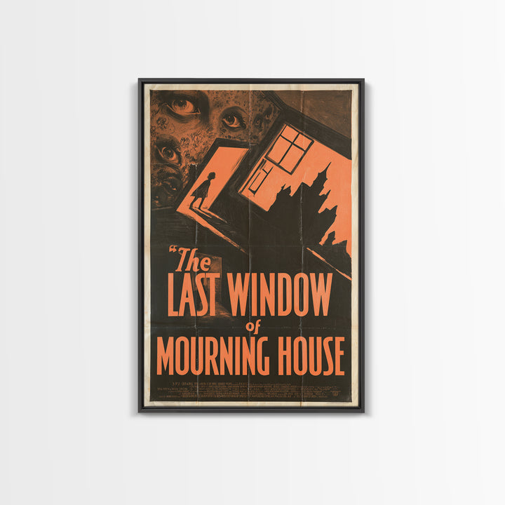 The Last Window Of Mourning House, English Language Horror Movie Poster, 1930s Horror Art, Cult Horror Poster, Canvas Print