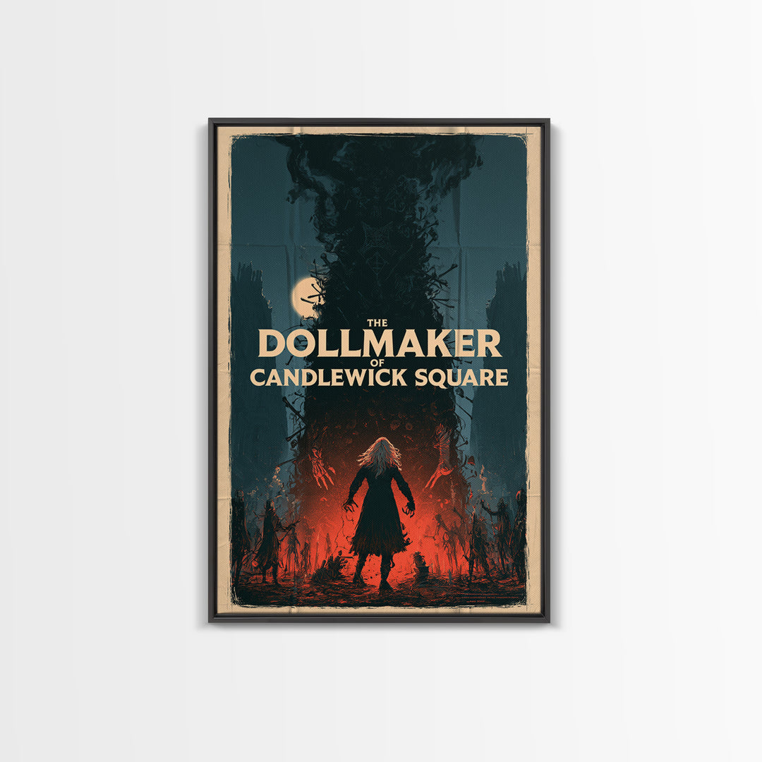 The Dollmaker Of Candlewick Square, English Language Horror Movie Poster, Giallo Horror Art, Classic Monster Poster, Canvas Print