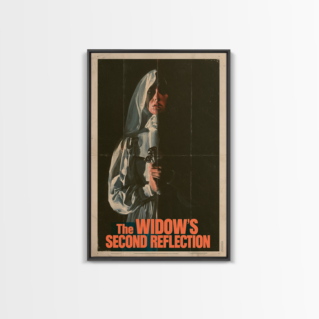 The Widow'S Second Reflection, English Language Horror Movie Poster, 1970s Horror Art, Classic Monster Poster, Canvas Print