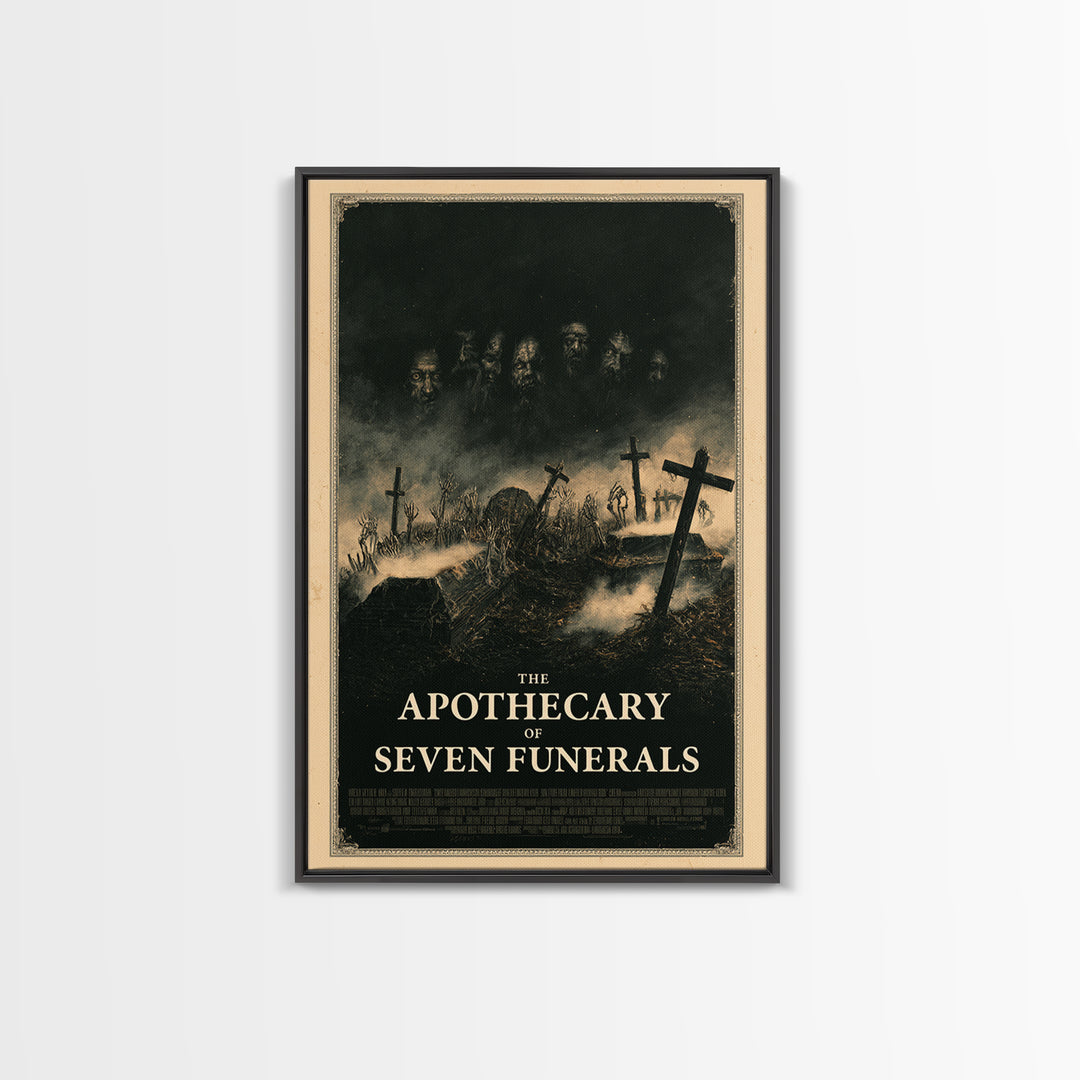 The Apothecary Of Seven Funerals, English Language Horror Movie Poster, Dark Romantic Horror Art, Retro Horror Movie Art, Canvas Print